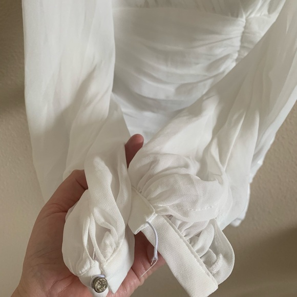 MAC DUGGAL Ruched Long Sleeve Chiffon Cocktail Dress🌴 - Picture 9 of 10